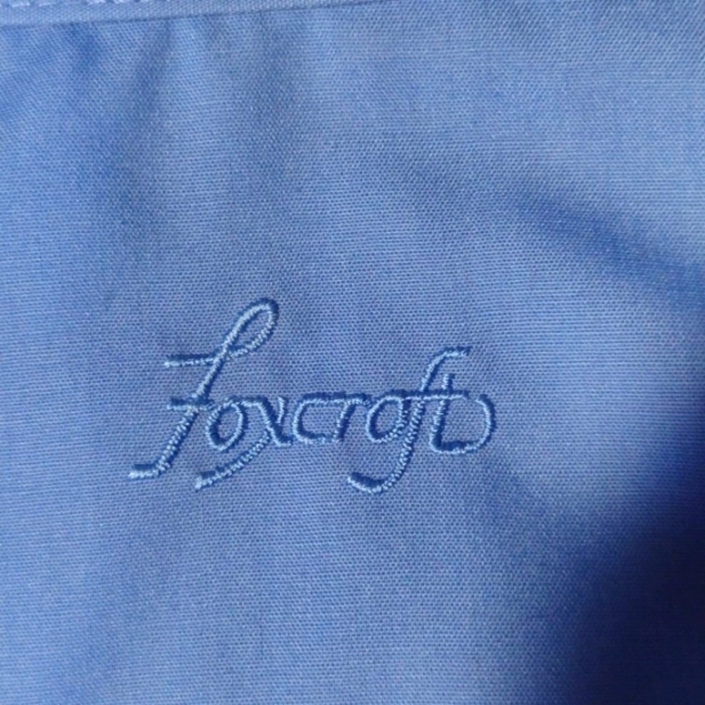 Foxcroft wrinkle-free blue button-down tunic 14 - Picture 5 of 6